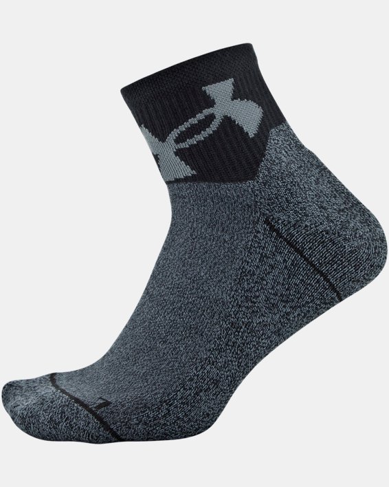 Men's UA Phenom Quarter – 3-Pack Socks, Black, pdpMainDesktop image number 1